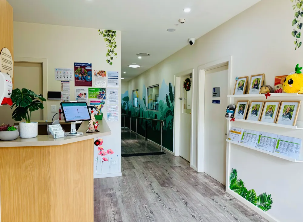 Reception and waiting area for families at Little Jungle Early Learning, Dundas